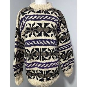 Vintage wool backcountry jacquard chunky knit sweater